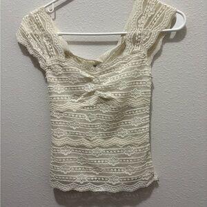 Cream Lace Top